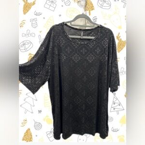 Black Aztec Patterned Women's Top